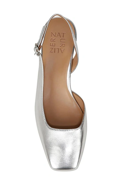 Shop Naturalizer Jayla Half D'orsay Slingback Pump In Silver Leather