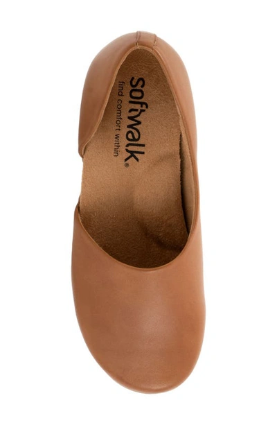 Softwalk Addie Womens Leather D'orsay Clogs In Cognac