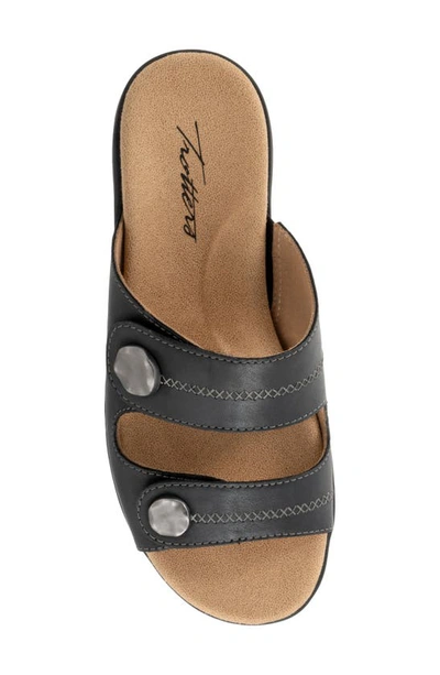 Shop Trotters Ruthie Stitch Slide Sandal In Black