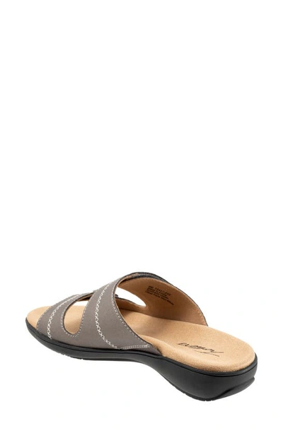 Shop Trotters Ruthie Stitch Slide Sandal In Pewter