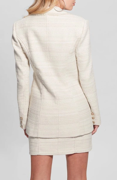 Shop Guess Tosca Metallic Tweed Blazer In White
