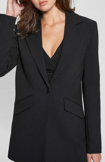 Shop Guess Valentina Single Button Blazer In Black