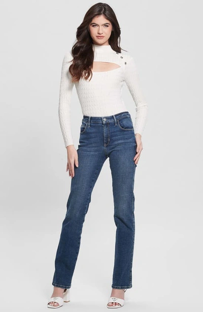 Shop Guess Nikki Front Cutout Sweater In White