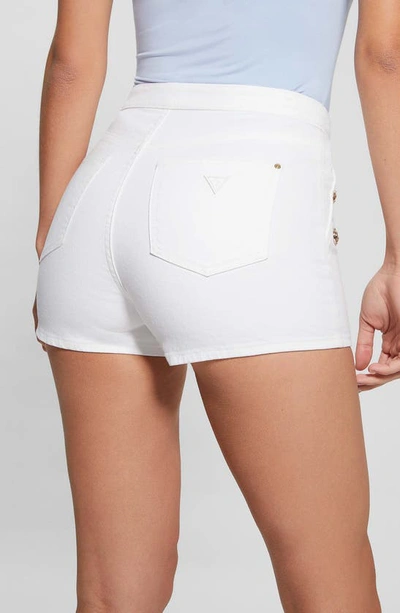 Shop Guess Janea High Waist Button Shorts In White