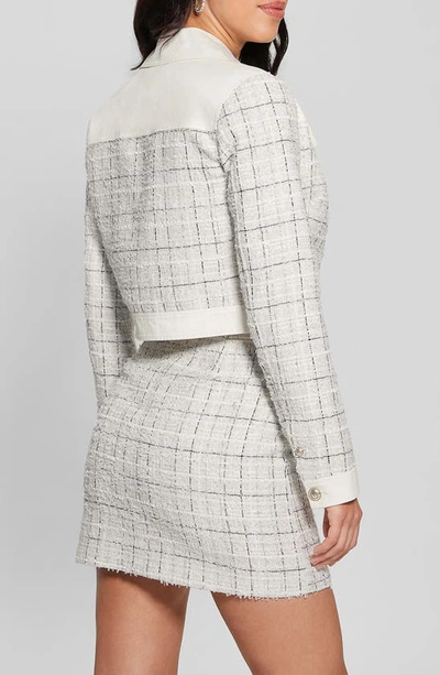Guess Women's Clarissa Long-sleeve Tweed Jacket In White