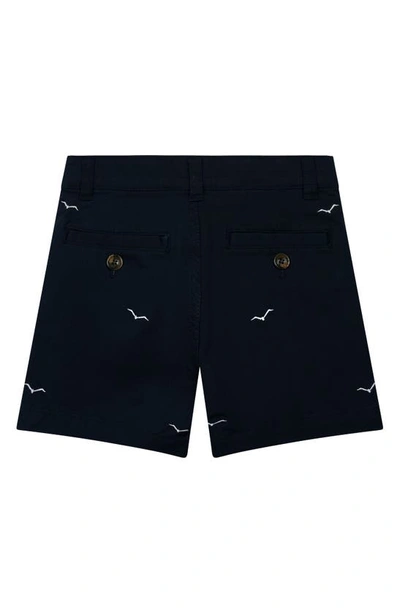 Shop Brooks Brothers Kids' Seagull Embroidered Cotton Chino Shorts In Navy