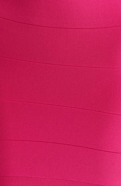 Bebe Strapless Bandage Dress In Fuchsia