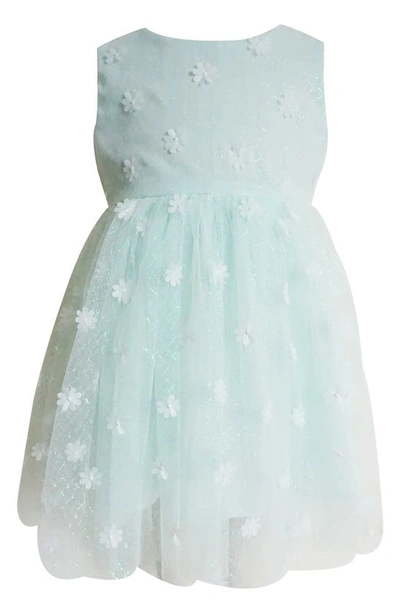 Popatu 3d Floral Tulle Dress In Blue