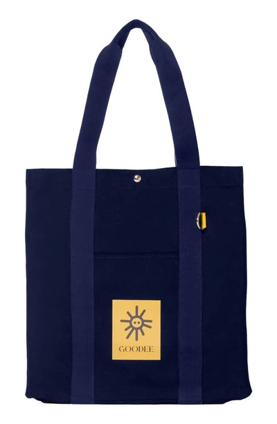 Shop Goodee Bassi Recycled Pet Canvas Market Tote In Navy