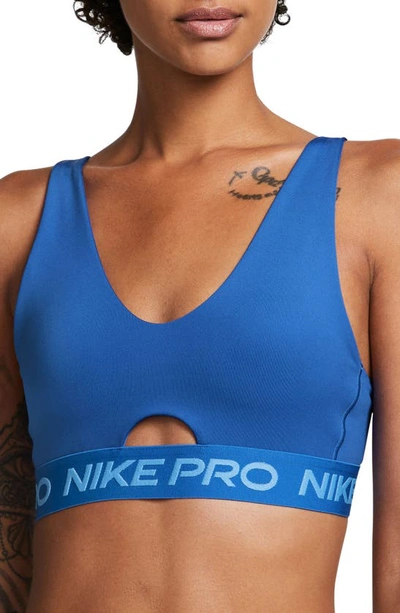 Shop Nike Indy Sports Bra In Hyper Royal/ University Blue