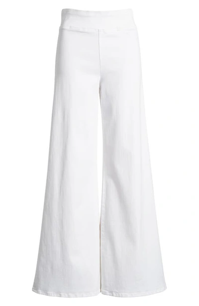 Shop Frame Jetset Wide Leg Flare Pull-on Jeans In White