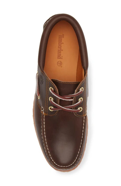 Timberland Brown Loafers With Embossed Logo On The Side And Low Block Heel In Leather Man In Orange