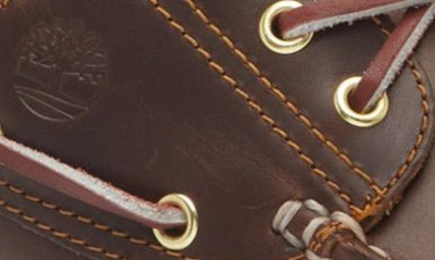 Timberland Brown Loafers With Embossed Logo On The Side And Low Block Heel In Leather Man In Orange