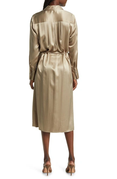 Rails Anina Long Sleeve Satin Midi Shirtdress In Mermaid