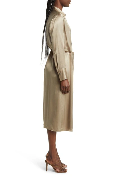 Rails Anina Long Sleeve Satin Midi Shirtdress In Mermaid