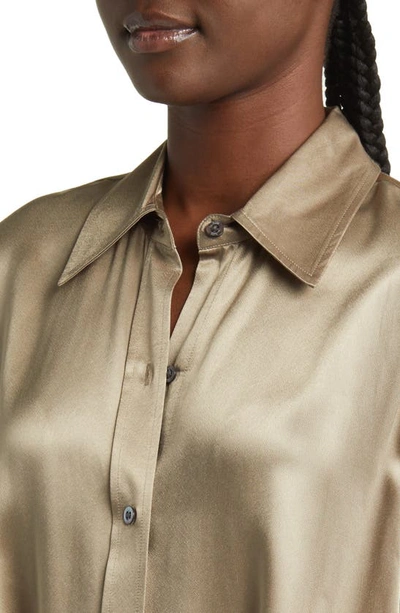 Rails Anina Long Sleeve Satin Midi Shirtdress In Mermaid