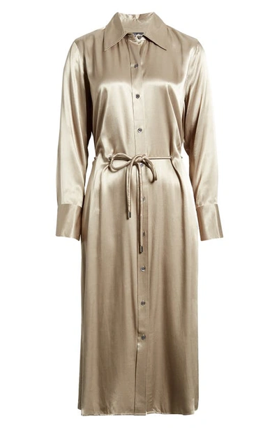 Rails Anina Long Sleeve Satin Midi Shirtdress In Mermaid