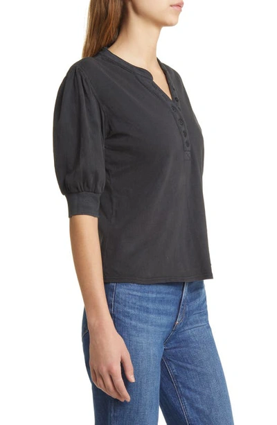 Shop Rails Jewel Puff Sleeve Top In Washed Black