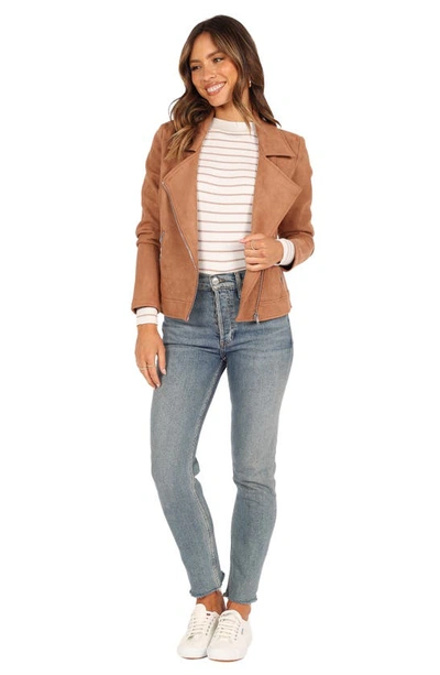 Shop Petal And Pup Petal & Pup Spencer Faux Suede Jacket In Tan