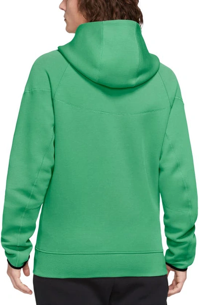 Shop Nike Tech Fleece Windrunner Zip Hoodie In Spring Green/ Black