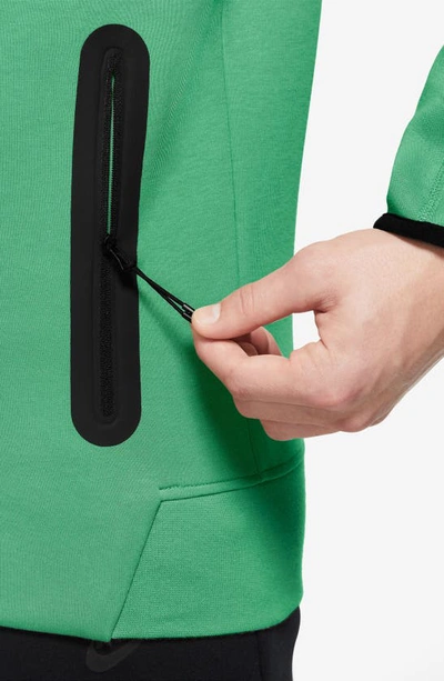 Shop Nike Tech Fleece Windrunner Zip Hoodie In Spring Green/ Black