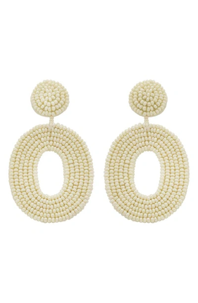 Shop Panacea Sead Bead Drop Earrings In Ivory