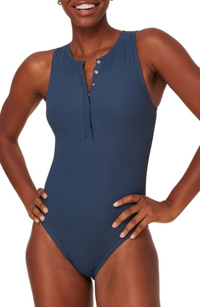 Shop Andie Malibu Ribbed One-piece Swimsuit In Bijou