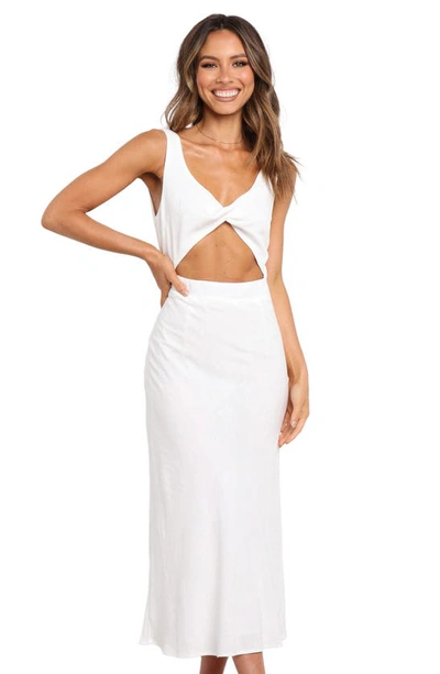 Petal And Pup Apollo Cutout Detail Midi Dress In White