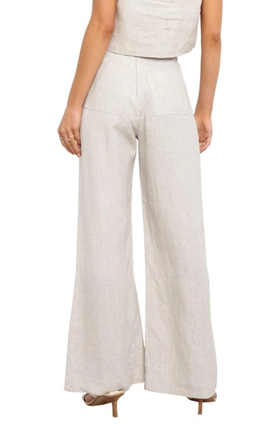 Petal And Pup Devlin Linen Wide Leg Pants In Beige