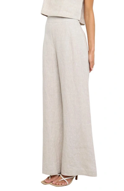 Petal And Pup Devlin Linen Wide Leg Pants In Beige