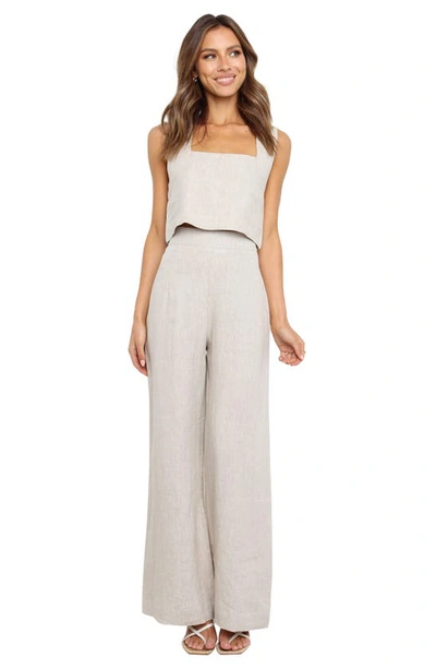 Petal And Pup Devlin Linen Wide Leg Pants In Beige