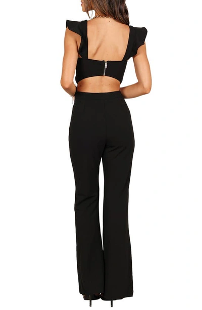 Petal And Pup Yvonne Cutout Flare Leg Jumpsuit In Black