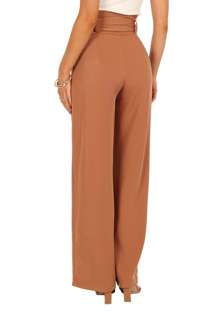 Petal And Pup Kieran Tie Waist Wide Leg Pants In Tan