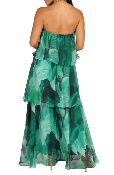 Petal And Pup Womens Bloom Strapless Maxi Dress In Green Floral
