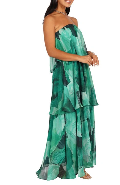 Petal And Pup Womens Bloom Strapless Maxi Dress In Green Floral