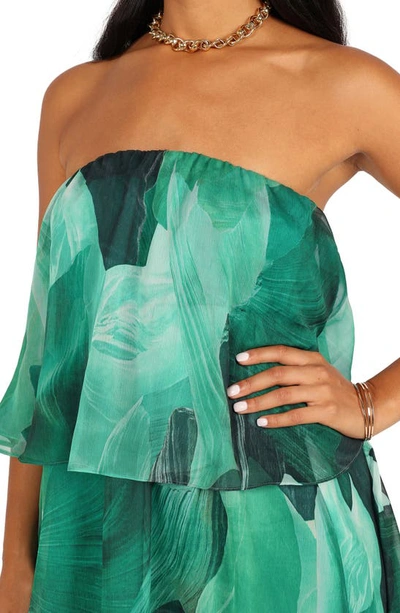 Petal And Pup Womens Bloom Strapless Maxi Dress In Green Floral
