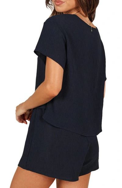 Petal And Pup Petal & Pup Ittai T-shirt & High Waist Shorts Set In Navy