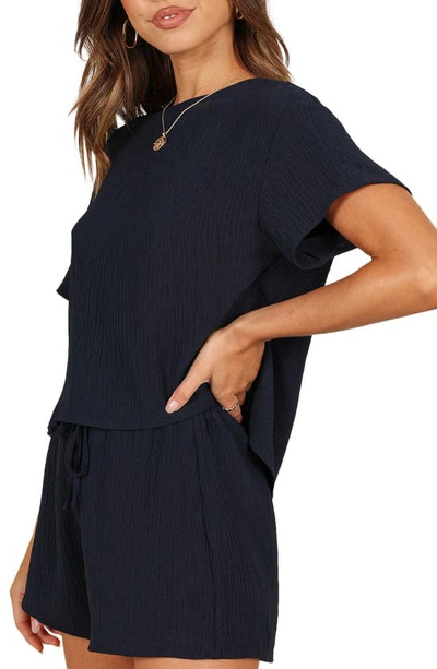 Petal And Pup Petal & Pup Ittai T-shirt & High Waist Shorts Set In Navy