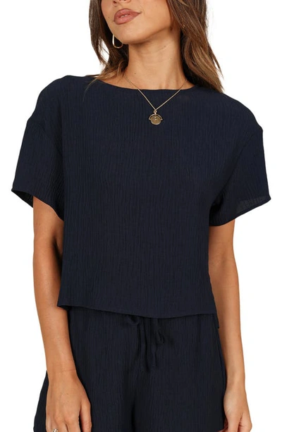 Petal And Pup Petal & Pup Ittai T-shirt & High Waist Shorts Set In Navy