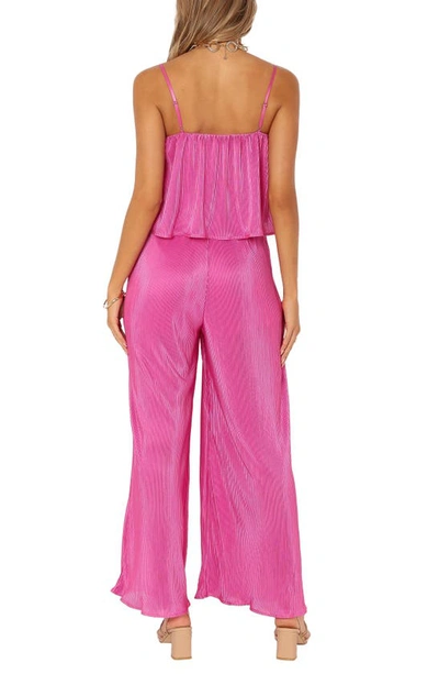 Petal And Pup Womens Jillian Plisse Jumpsuit In Orchid