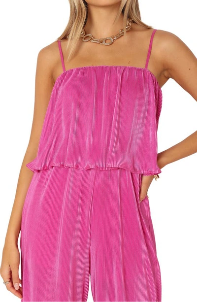 Petal And Pup Womens Jillian Plisse Jumpsuit In Orchid
