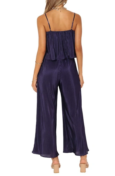 Petal And Pup Womens Jillian Plisse Jumpsuit In Navy