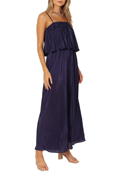 Petal And Pup Womens Jillian Plisse Jumpsuit In Navy