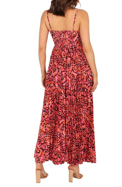 Petal And Pup Achanti Print Pleated Maxi Dress In Pink Multi