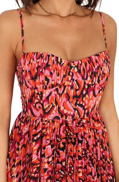 Petal And Pup Achanti Print Pleated Maxi Dress In Pink Multi