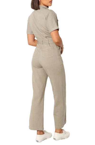 Petal And Pup Womens Demi Contrast Stitch Jumpsuit In Olive