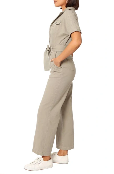 Petal And Pup Womens Demi Contrast Stitch Jumpsuit In Olive