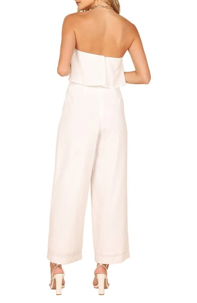 Shop Petal And Pup Petal & Pup Katia Strapless Wide Leg Jumpsuit In White