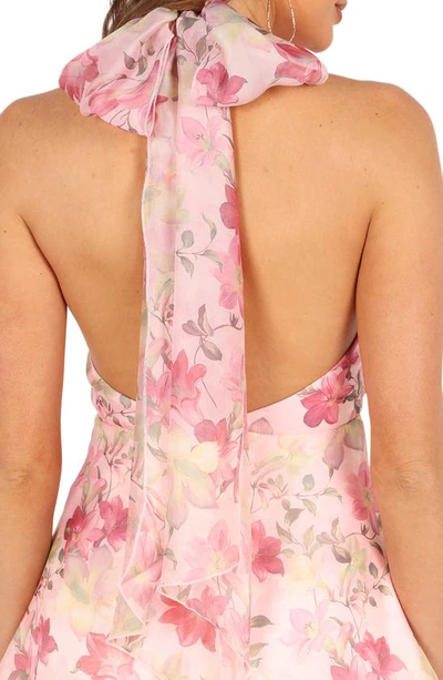 Petal And Pup Womens Gardenia Halter Mini Dress In Pink Floral