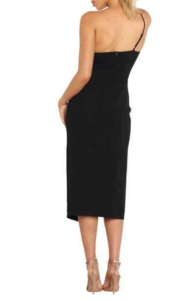 Petal And Pup Xiomar One-shoulder Midi Dress In Black